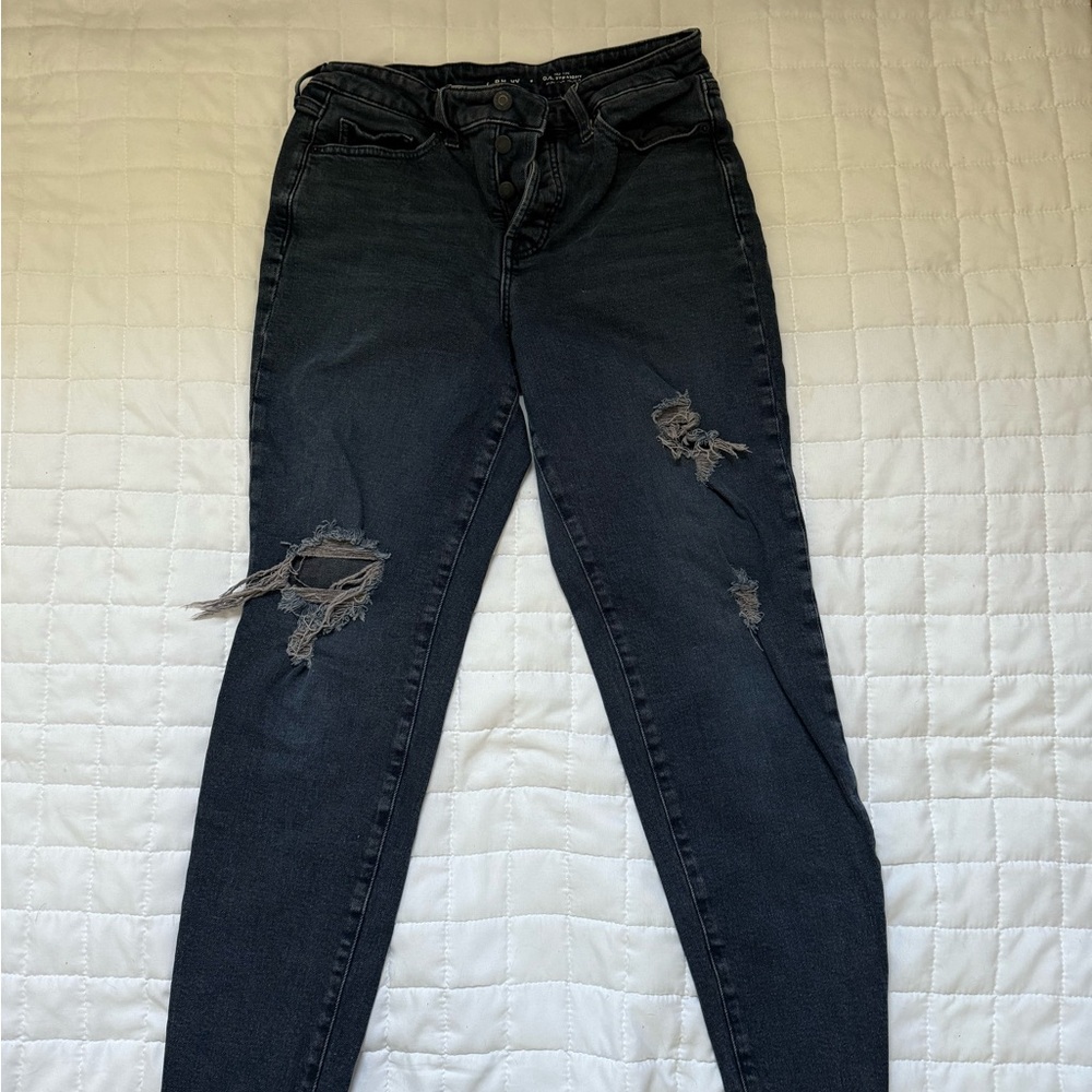 Old Navy Black Skinny Jeans with Distressed Details